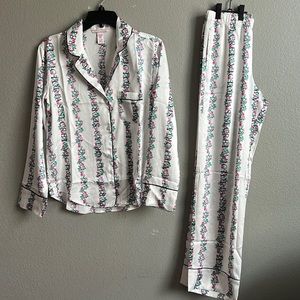 Victoria’s Secret floral satin silk-feeling pajama set